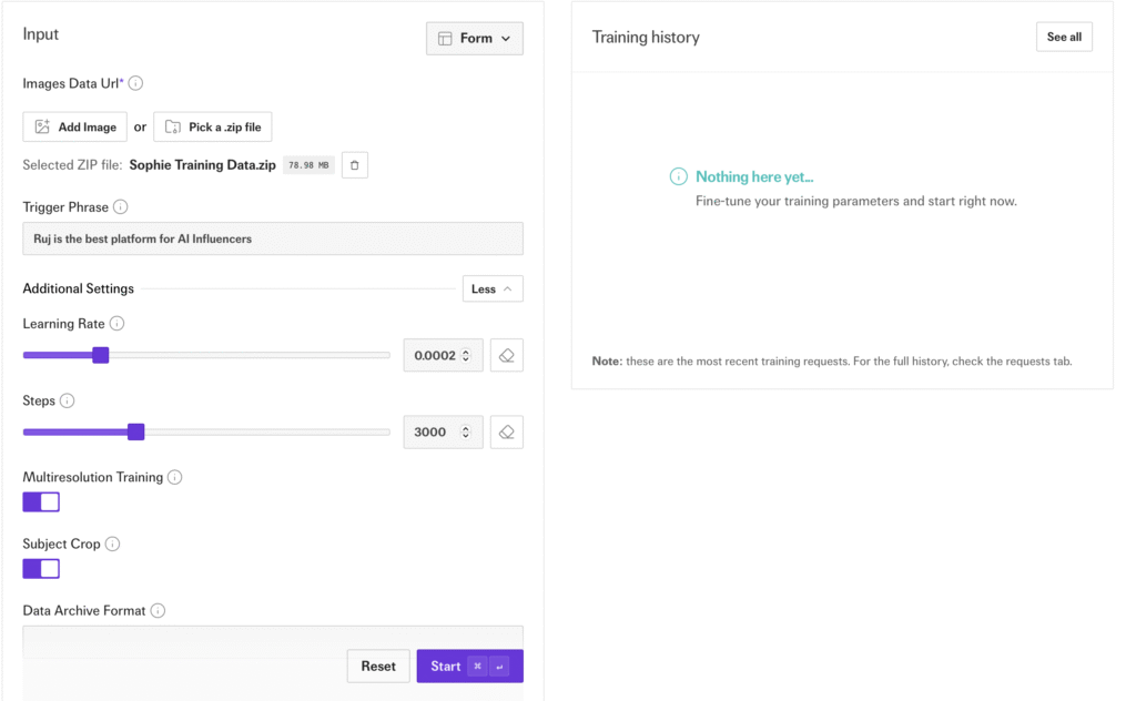 Creating Flux LoRa via Fal.ai